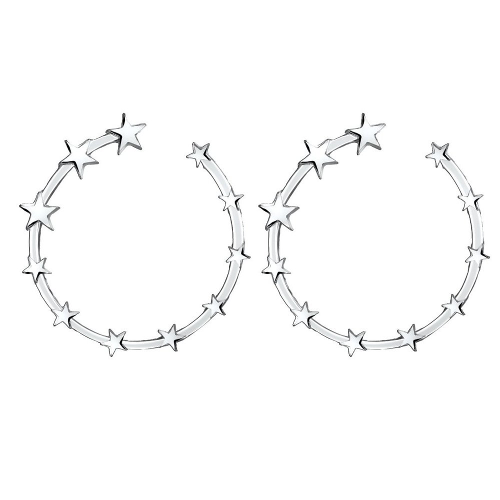 Stars Hoop Earrings - Picture 3 of 11